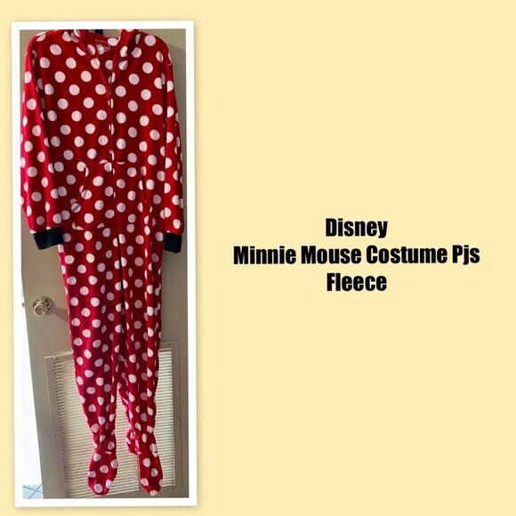 Disney Minnie Mouse Adult Costume Pjs Fleece - Picture 1 of 3